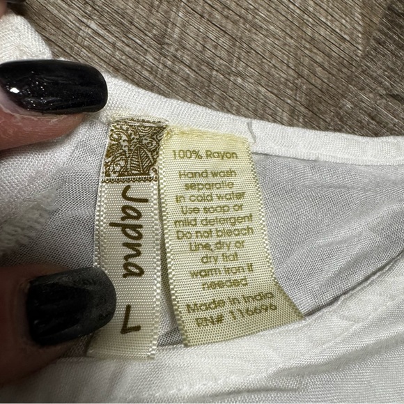 Japna White Lace Short Sleeve Shirt Size Large - Picture 4 of 7